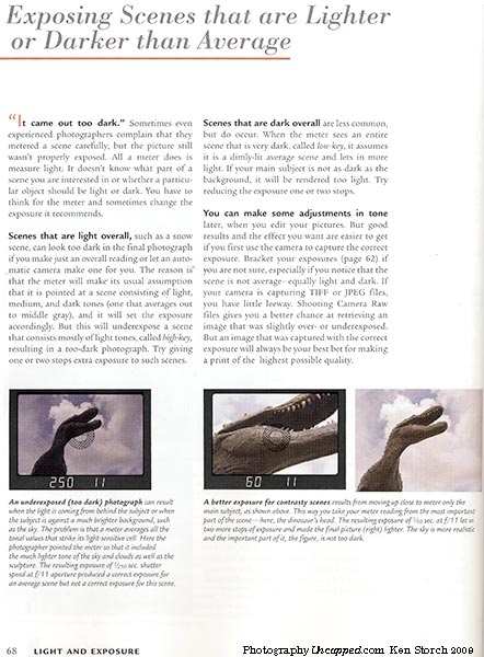 short-course-exposure The examples in this volume for "Exposing Scenes that are Lighter or Darker than Average" are also improved over those in "A Short Course in Photography"