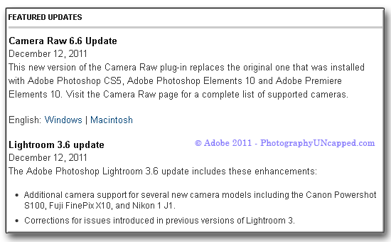 Camera-RAW-6-Lightroom-6-update Adobe Camera RAW 6.6 + Lightroom 3.6 Updates