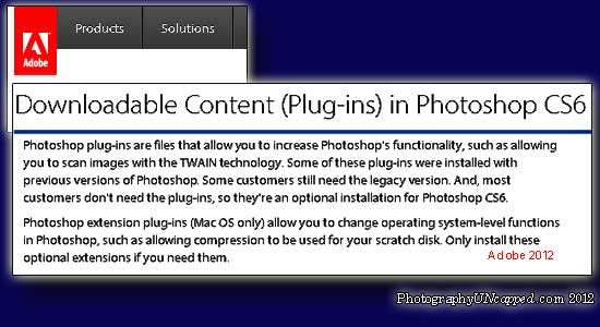 photoshop cs6 optional plugins