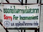 Sorry for Inconvenient at Wat Traimit Bangkok Thailand